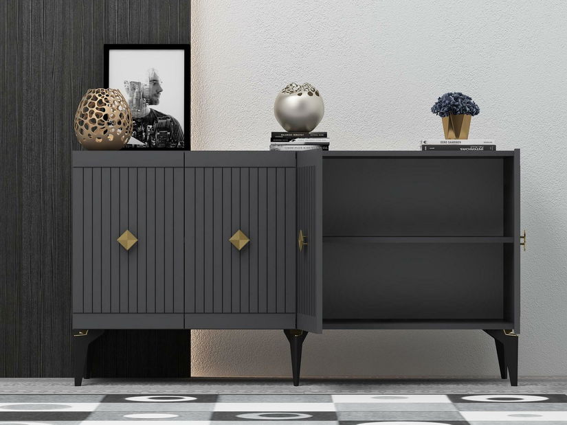 Skříňka Lideke 1 (antracit + zlatá)
