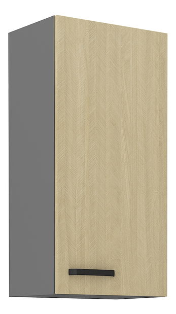 Horní kuchyňská skříňka Scarmi 45 G-90 1F (Antracit + Herringbone scandi)