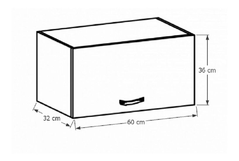 Horní kuchyňská skříňka G60KN Sillina (ořech milano)