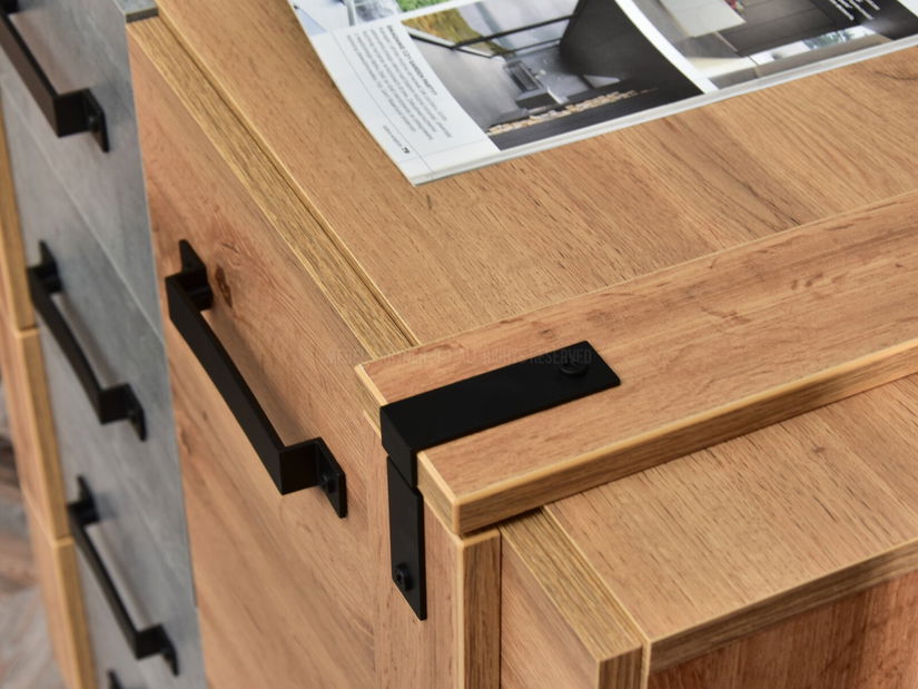 Obývací stěna Suspendera SH06 (dub + černá)