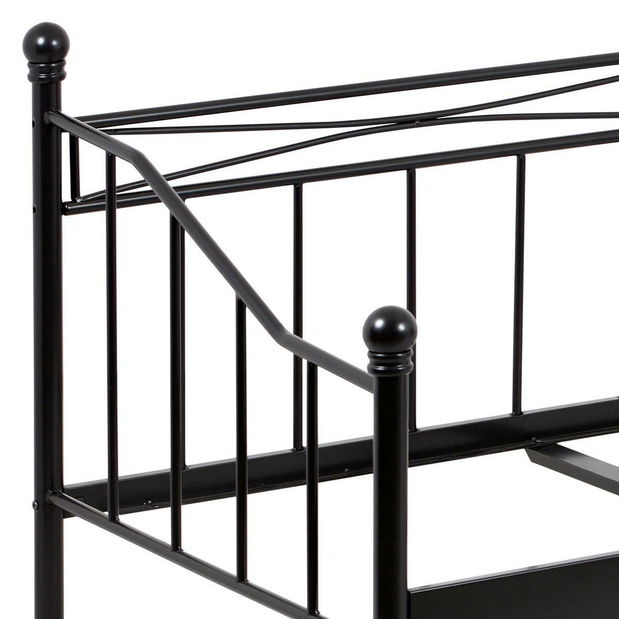 Kovová postel 90x200 Bakarissa (černá matná)