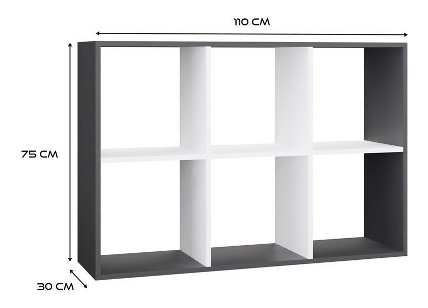 Regál Metros 3 (antracit + bílá)