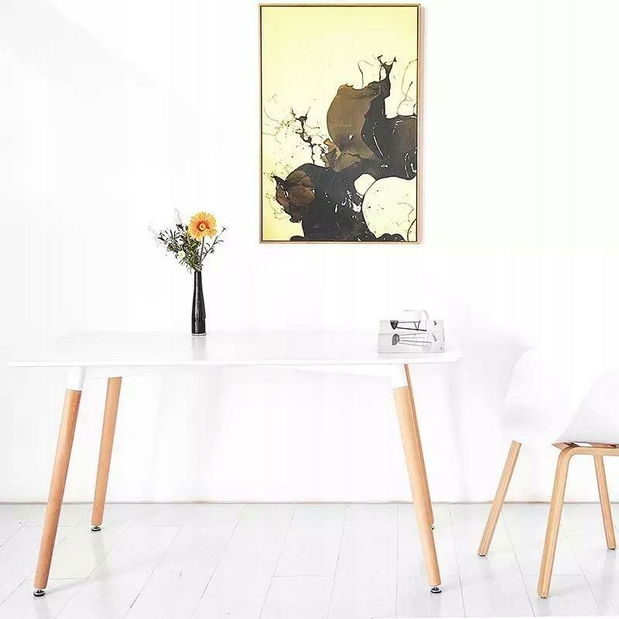 Jídelní stůl Molly S (bílá + přírodní) *bazar