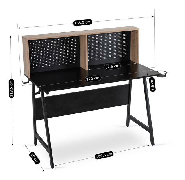Psací stolek Ivuma (černá + dub sonoma)