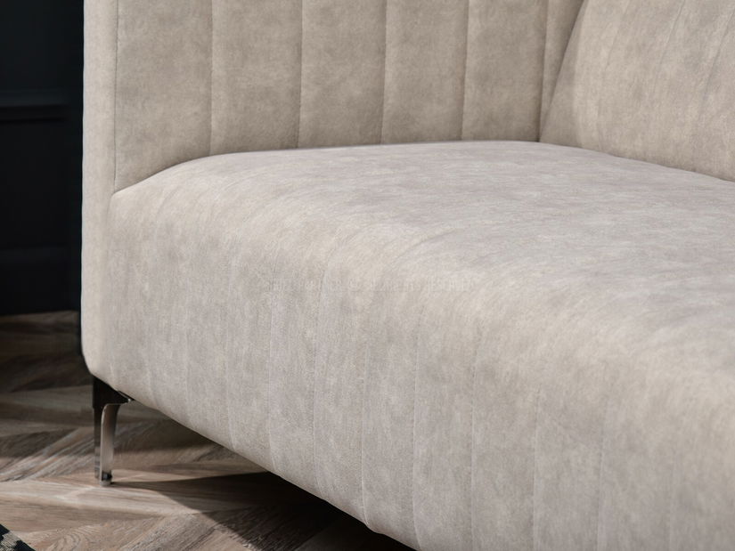 Pohovka dvousedačka Represalář (písková + chrom)