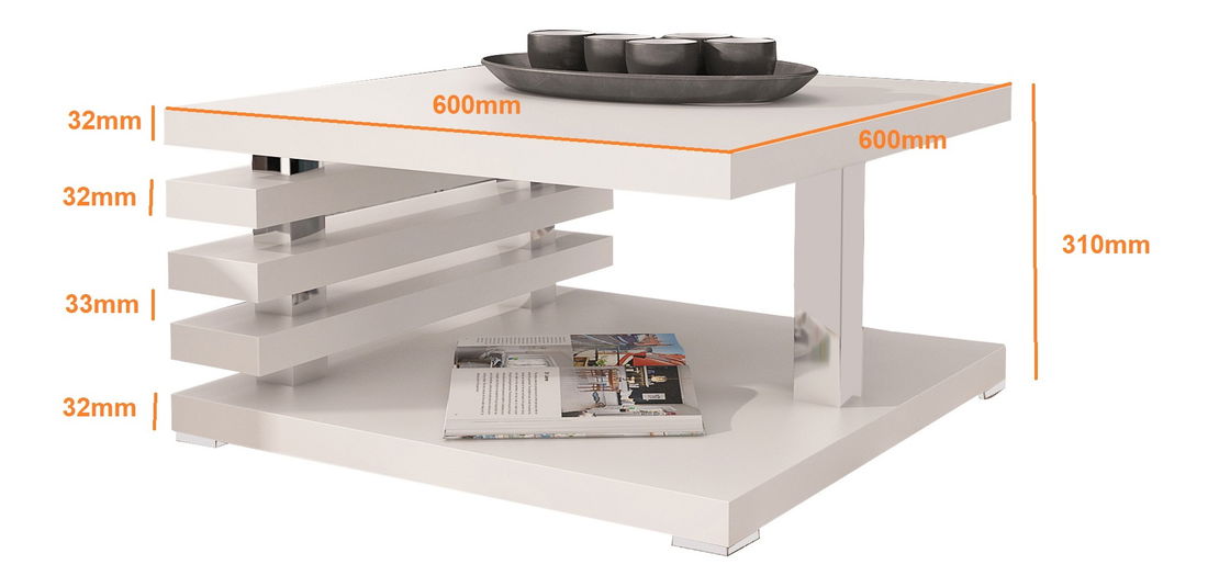 Konferenční stolek Kyram (bílá)