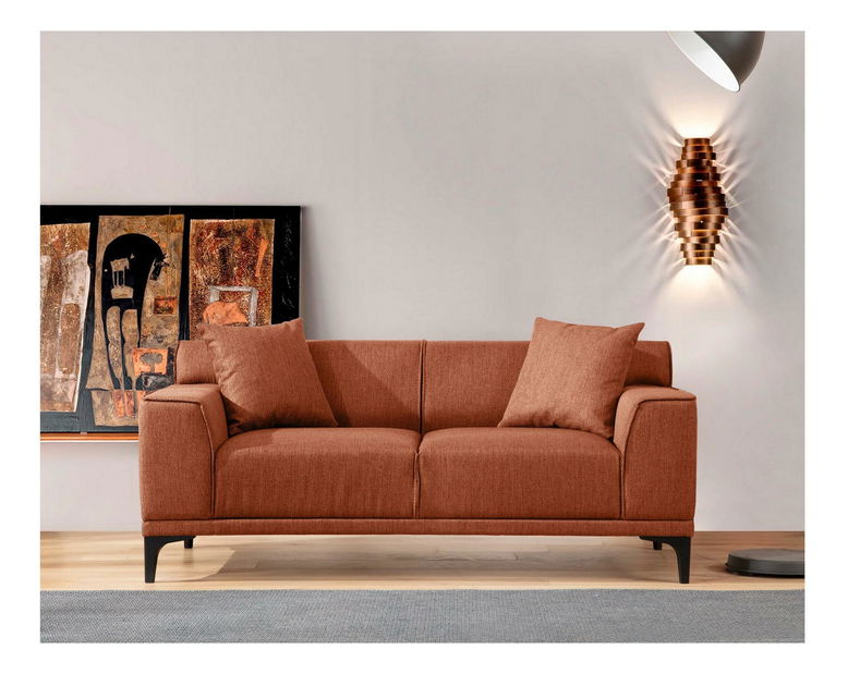 Pohovka dvousedačka Petrafonzo (oranžová + černá)