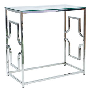 Konzolový stolek Vannessa (sklo + chromová)