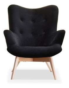 Designové křeslo Florentino (černý samet + bílá)