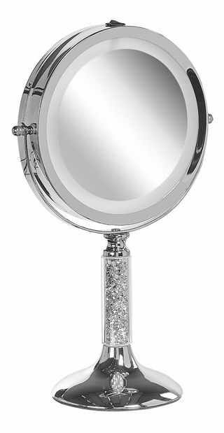 Makeup zrcadlo ø 18 cm Baix (stříbrná) (s LED osvětlením)