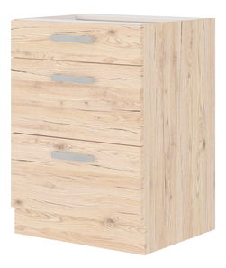 Dolní kuchyňská skříňka Bergenia 60 D 3S BB (dub bordeaux)