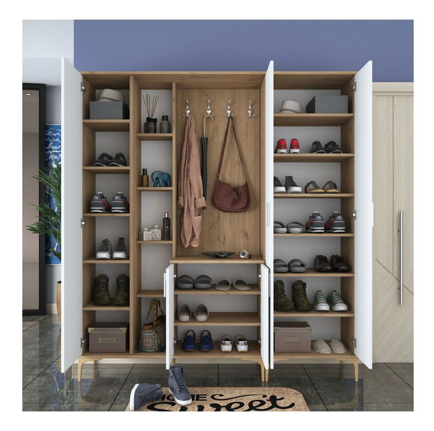 Předsíň Emily 31 (se zrcadlem) (ořech + bílá)