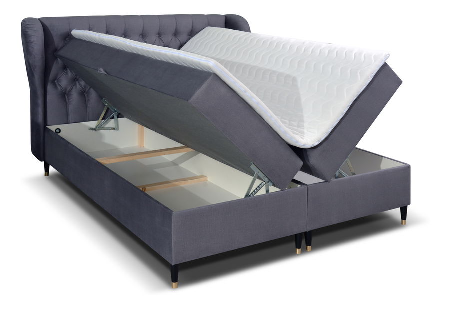 Boxspring postel 140 cm Ortun (šedá)