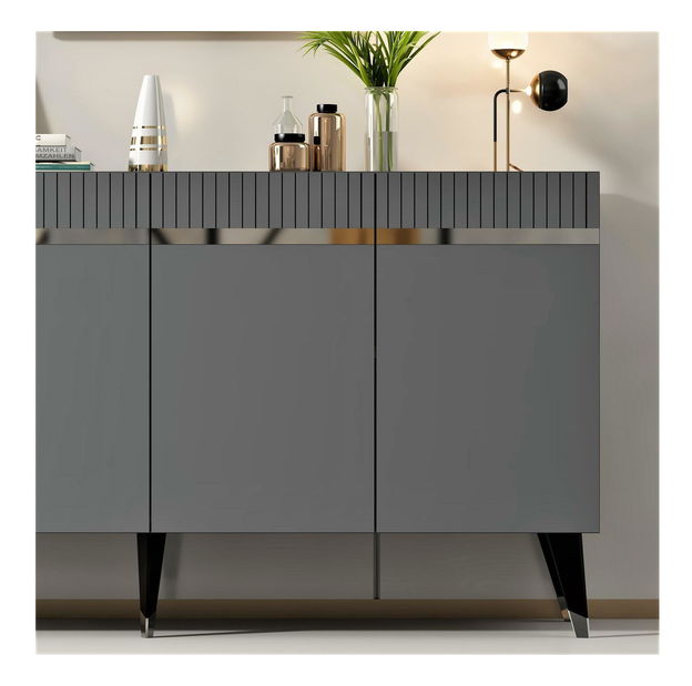 Skříňka Mekebu 2 (antracit + stříbrná)