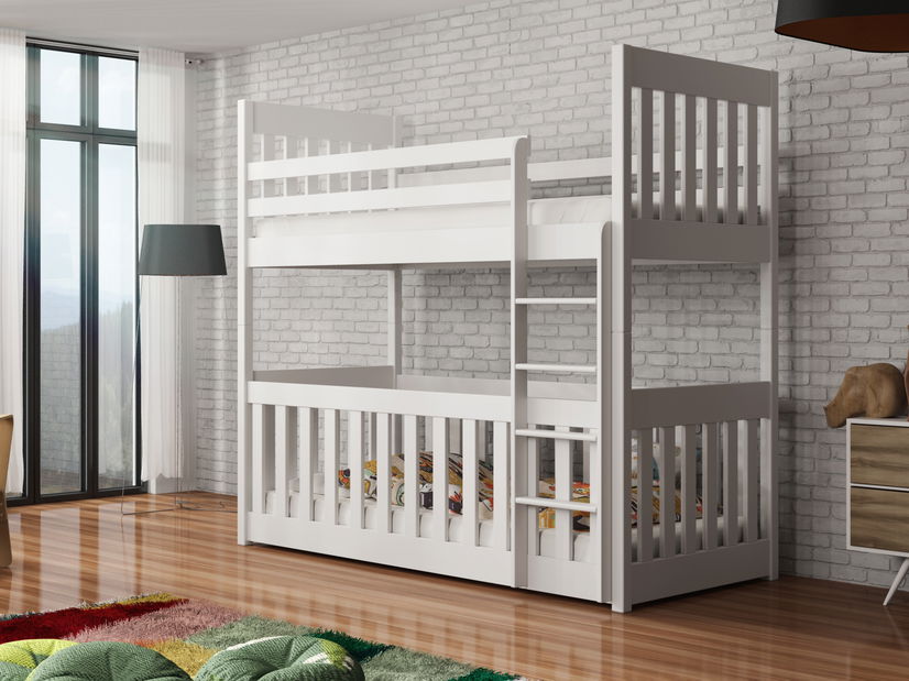 Dětská postel 80 cm Cristine (s roštem a úl. prostorem) (bílá)