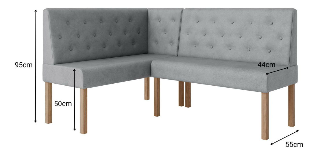 Rohová lavice Portofino 140x200 (šedá) (L)