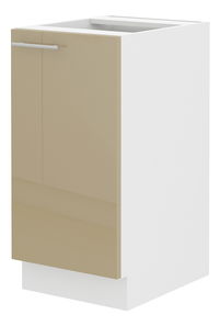 Dolní kuchyňská skříňka Lavera 40 D 1F BB (bílá + lesk cappucino)