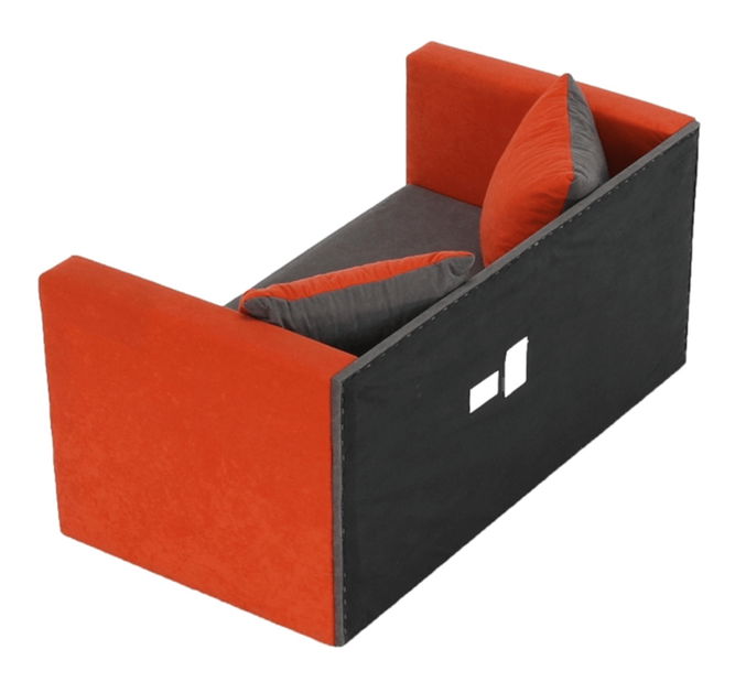 Pohovka dvojsed Kielina New (šedá + oranžová)