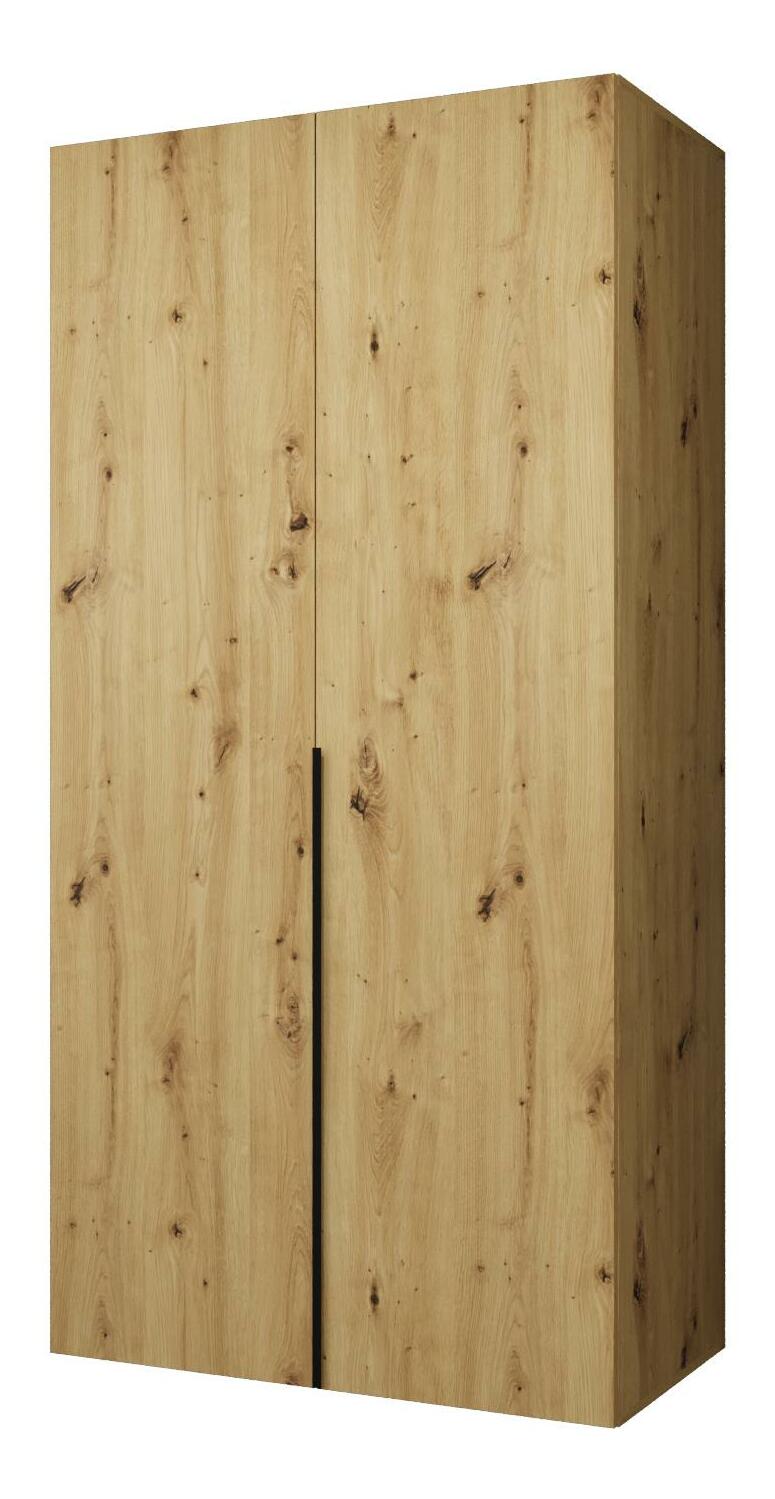 Šatní skříň 100 cm Alice 1 (dub artisan + černá)