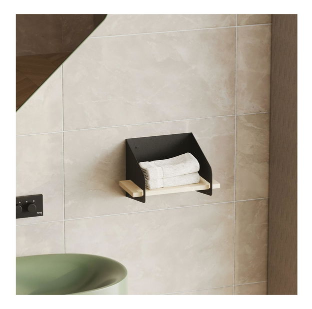 Nástěnná police Shortia 1 (černá)