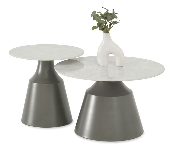 Konferenční stolek Alfiler (mramor + šedá)