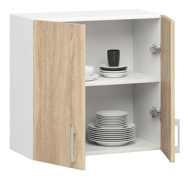 Horní kuchyňská skříňka Lula w60 (bílá + dub sonoma)