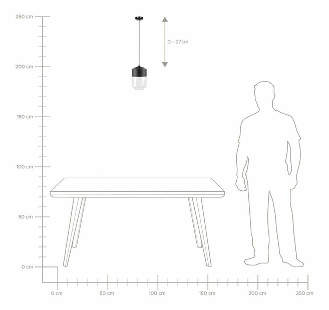 Závěsná lampa Jura (černá)