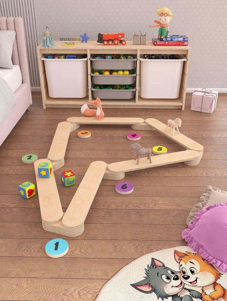 Dětská balanční deska Venku 1 (bříza)