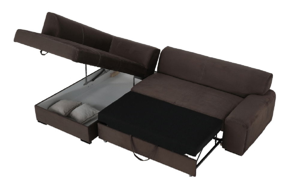 Rohová sedací souprava Milenna (hnědá) (L)