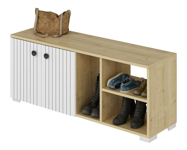 Botník (skříňka na boty) Vabite 2 (bílá + dub safírový)