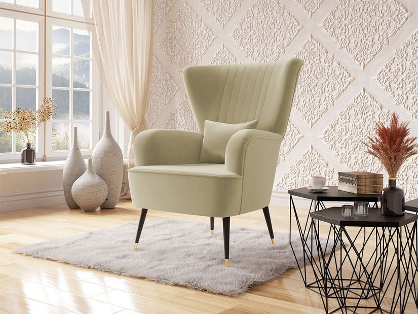 Křeslo Perokas (černá + zlatá)