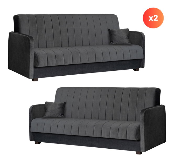 Set 2 kusů pohovek Portofine (šedá)