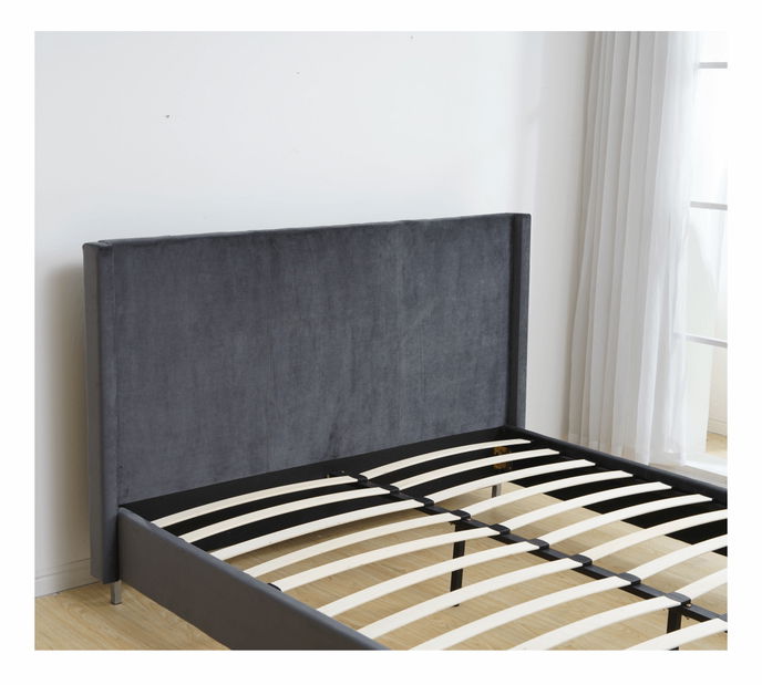 Manželská postel 160 cm Tinrum (šedá) (s roštem)