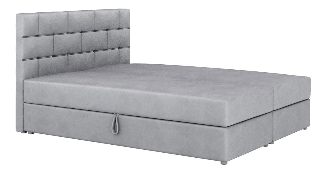 Boxspring postel 140x200 cm Waller Comfort (šedá) (s roštem a matrací)