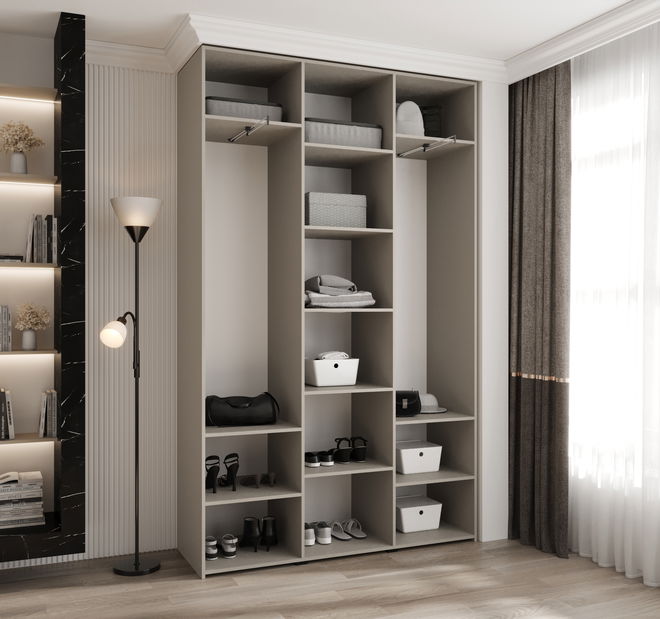 Šatní skříň 150 cm Carmela 40-4 (kašmír + černá)