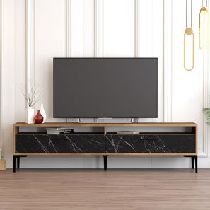 TV stolek/skříňka Irma 2 (ořech + černý mramor)