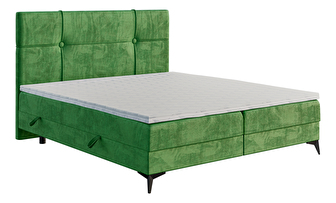 Boxspring postel 200 cm Nivela (zelená) (s matrací a úl. prostorem)