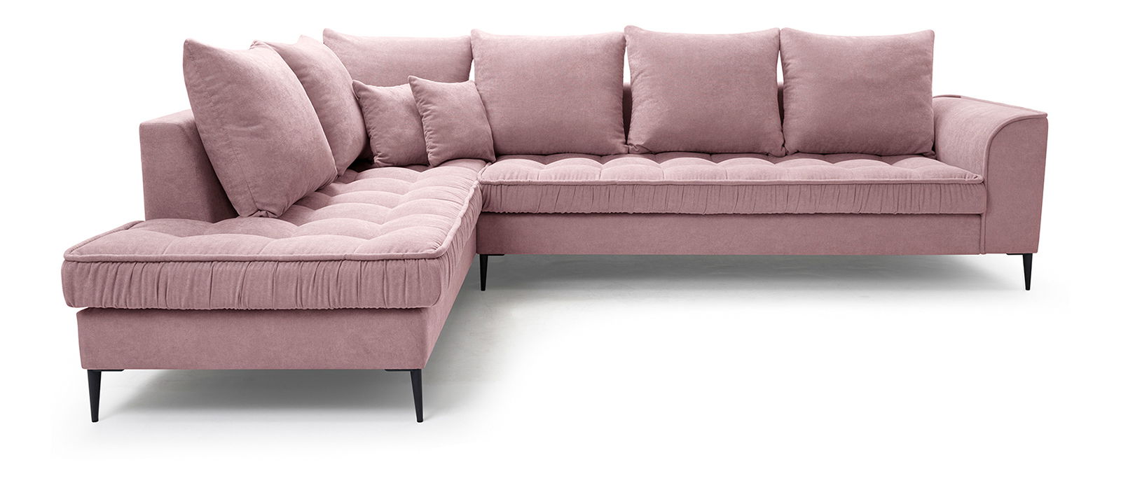 Rohová sedací souprava Lunara (růžová) (L)