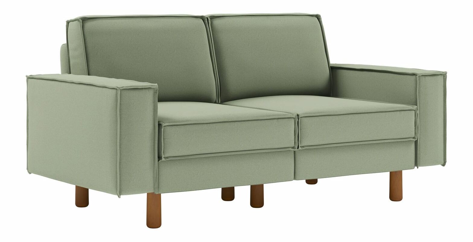 Pohovka dvousedačka Spary 2 (mořská zelená + ořech)