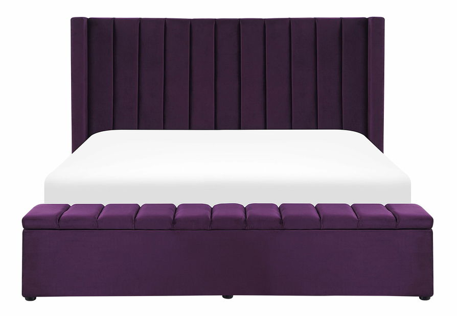 Manželská postel 180 cm NAIROBI (fialová) (s roštem a úl. prostorem)