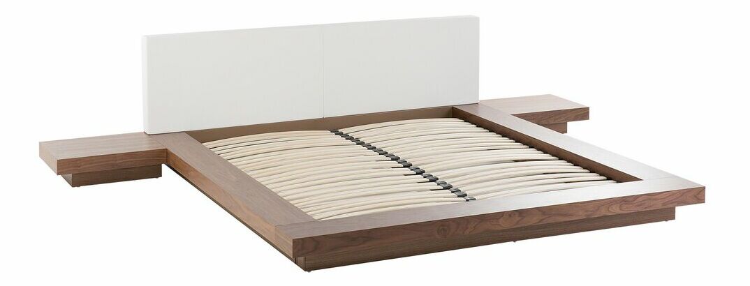 Manželská postel 160 cm ZEPHYRE (s roštem) (hnědá)