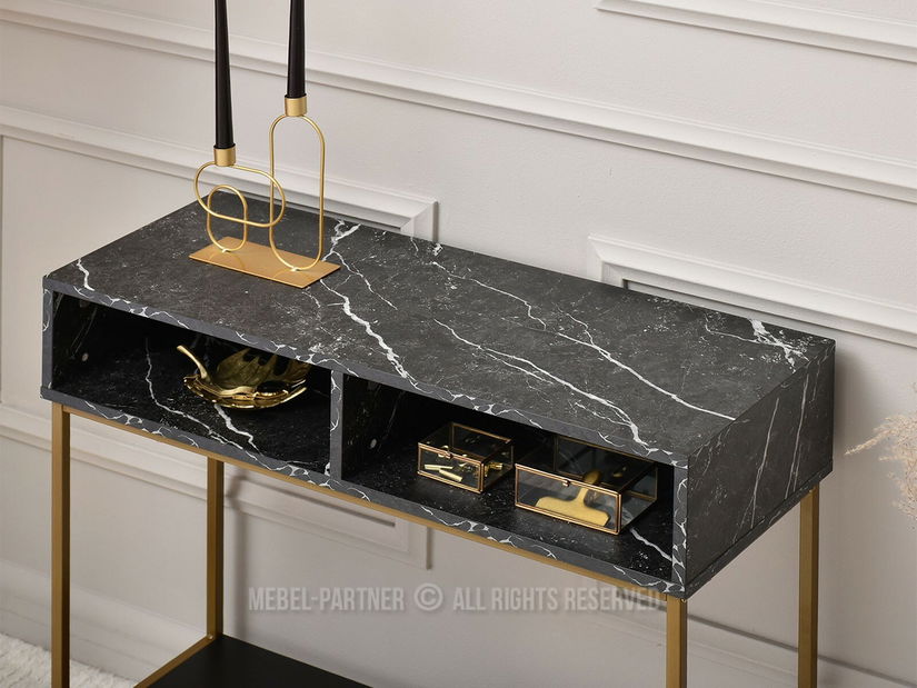Konzolový stolek Frey (černá + zlatá)