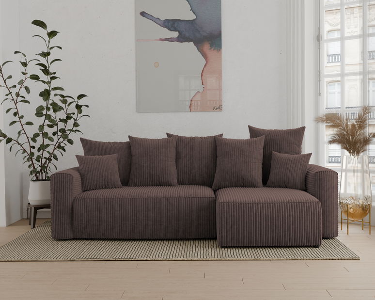 Rohová sedačka Denia (P) (čokoládová)