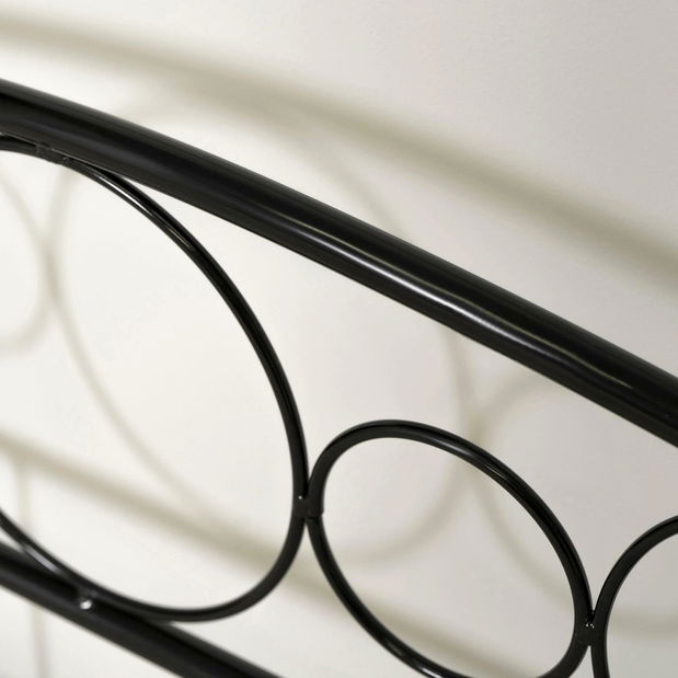 Kovová postel 120 cm Granjeros (černá) (s roštem)