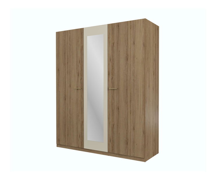 Rám pro šatní skříň Verdeene M (divoký dub + béžová)