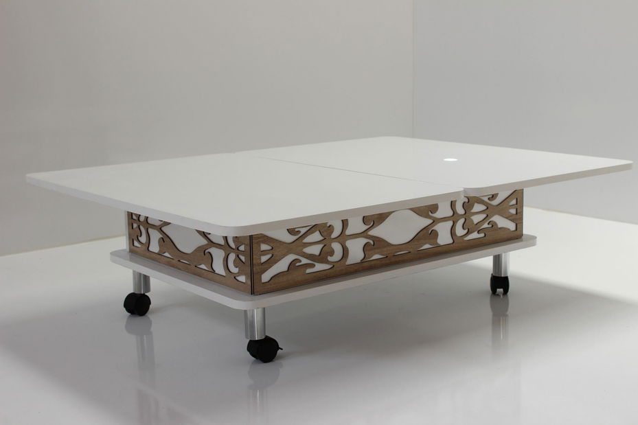 Konferenční stolek Adat 1 (přírodní + modrá)