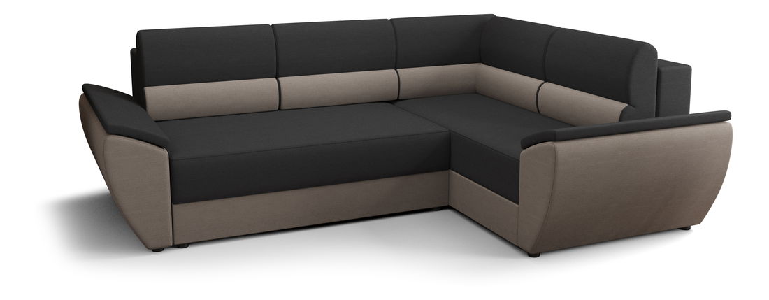 Rohová sedací souprava Radiant Plus (černá + šedá) (P)