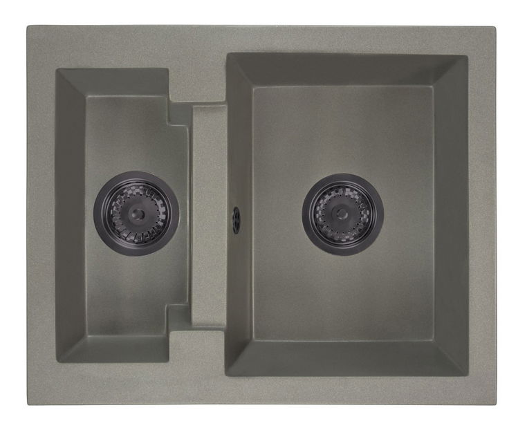 Kuchyňský dřez Yagma (šedá) (se 2 otvory pro baterii) (P)