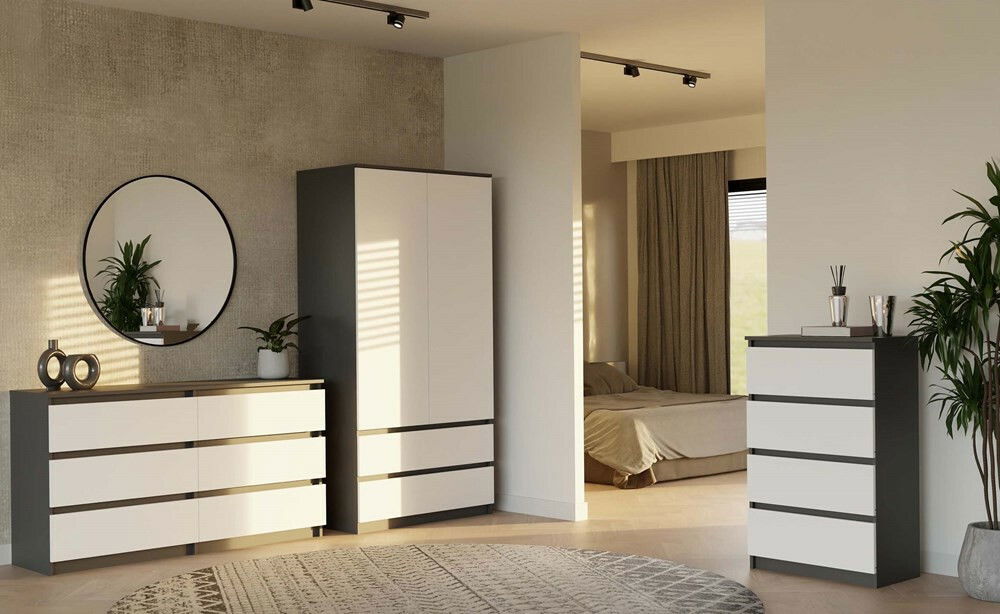 Komoda Musecalo 6 140 (antracit + bílá)