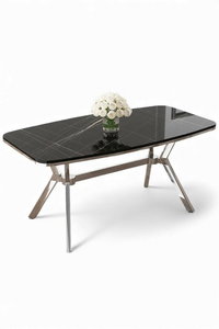  Jídelní stůl (pro 6 osob) Elos (černý mramor + chrom)